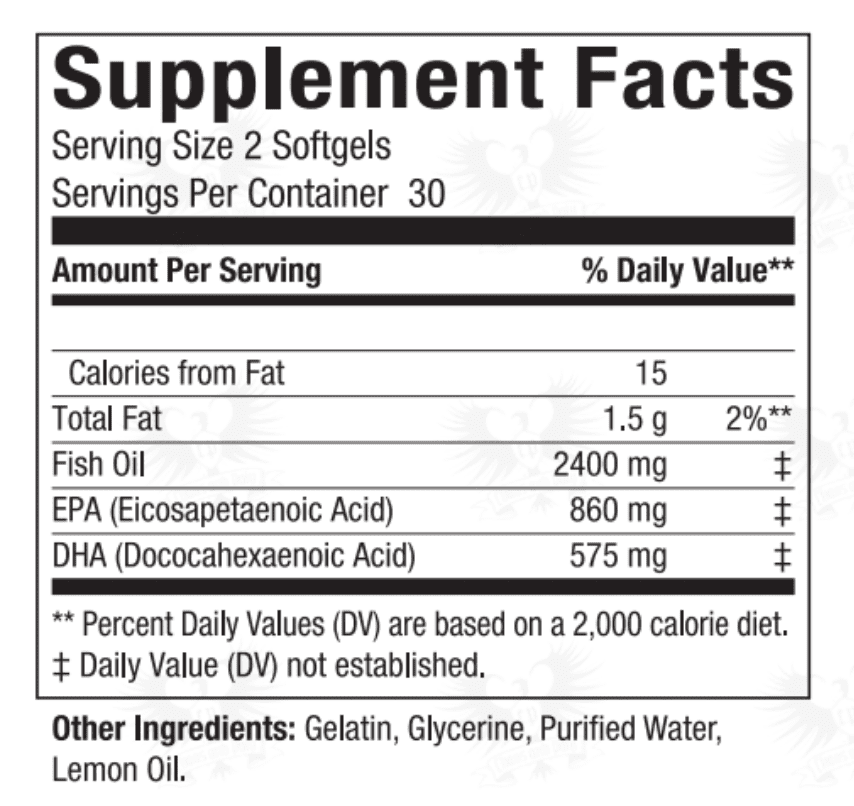 only fish oil supp facts