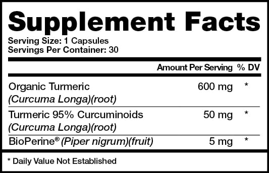 Turmeric Supplement Facts CNP